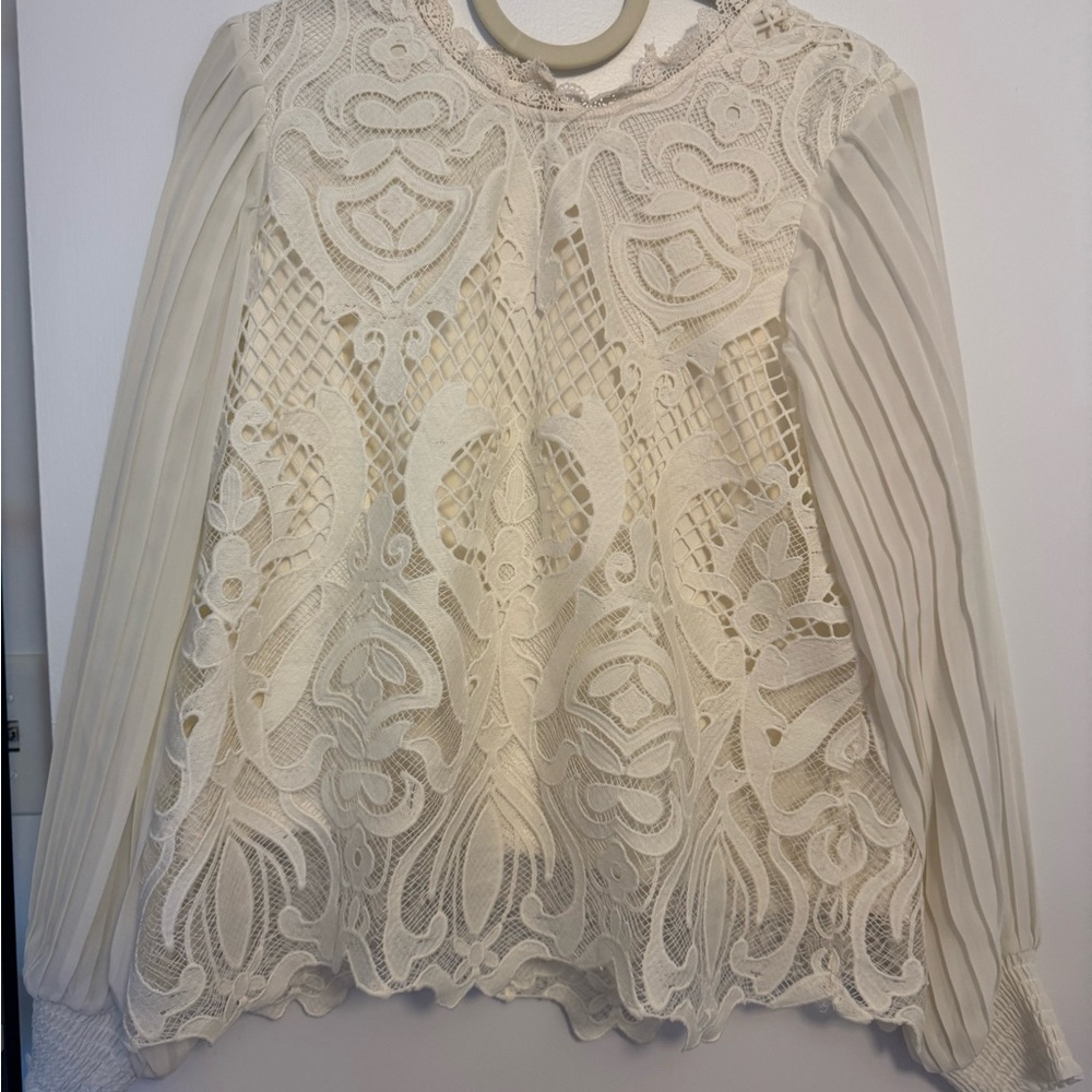 Elegant Lace Blouse - Cream